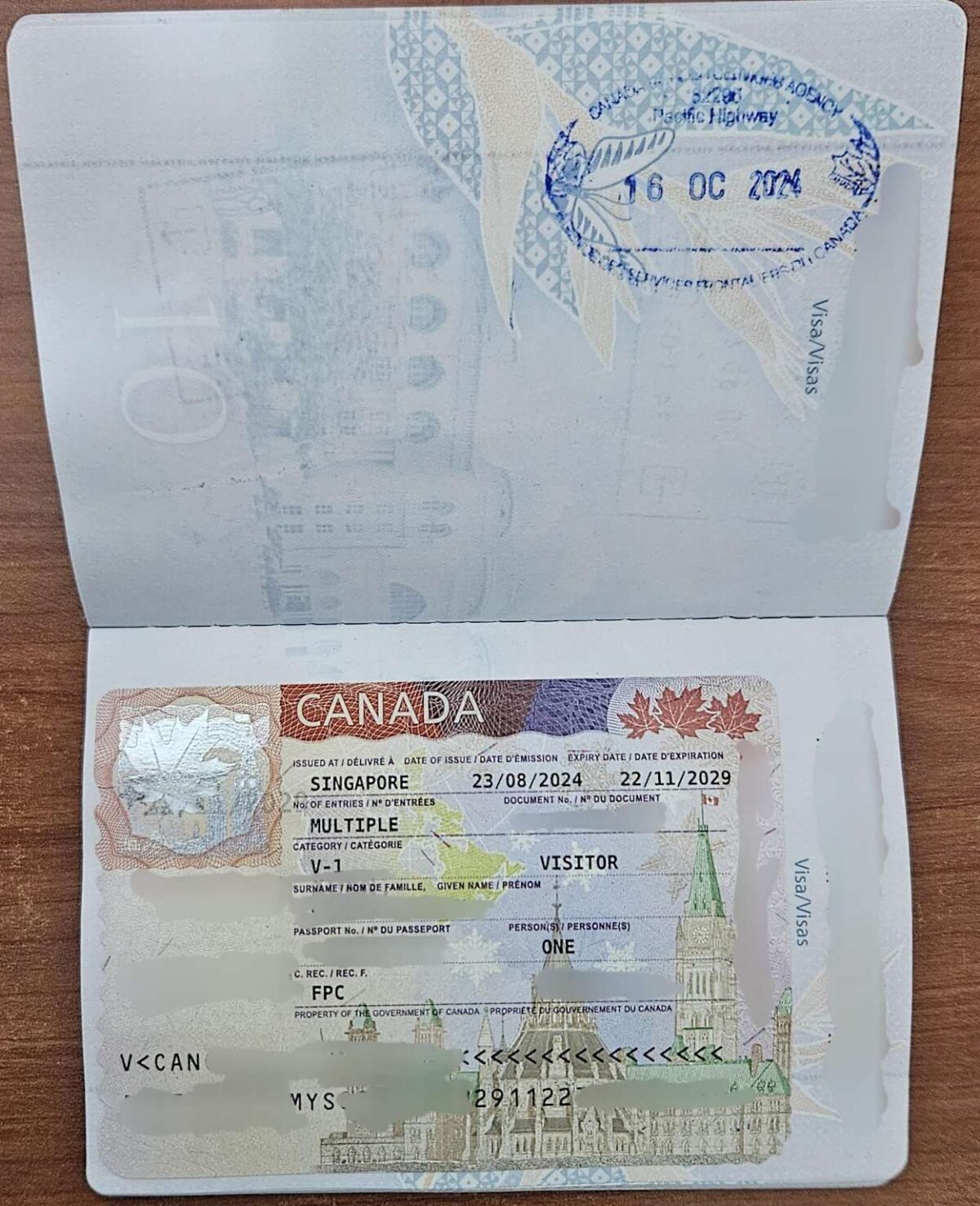 A Canadian Multiple Entry Visitor Visa