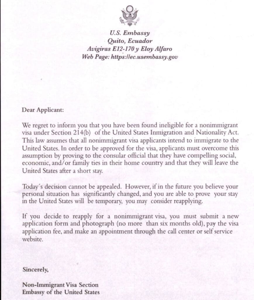 A Formal U.S. Embassy Letter